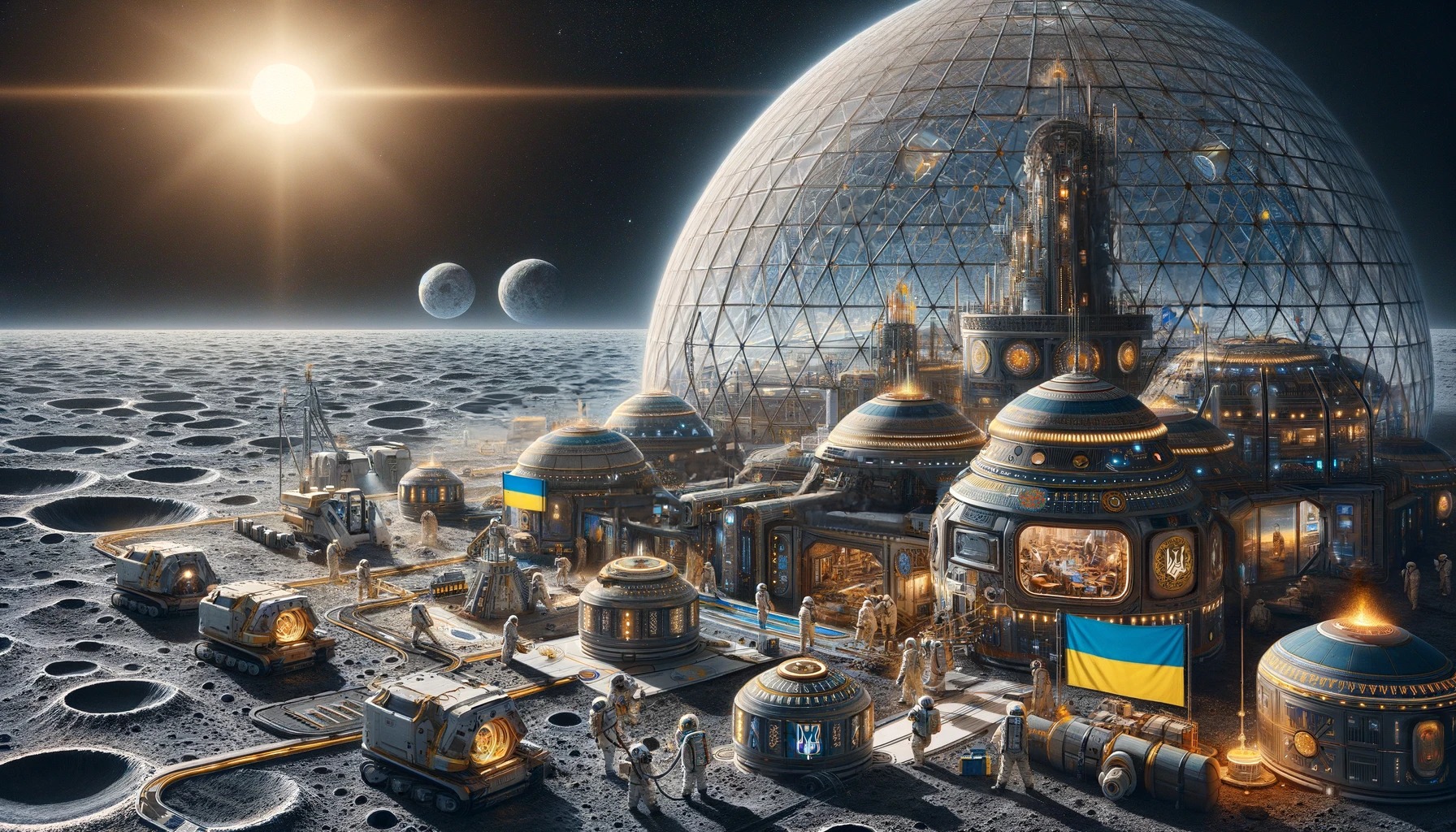 ИИ показал, как бы выглядели украинские поселения на всех планетах Солнечной системы